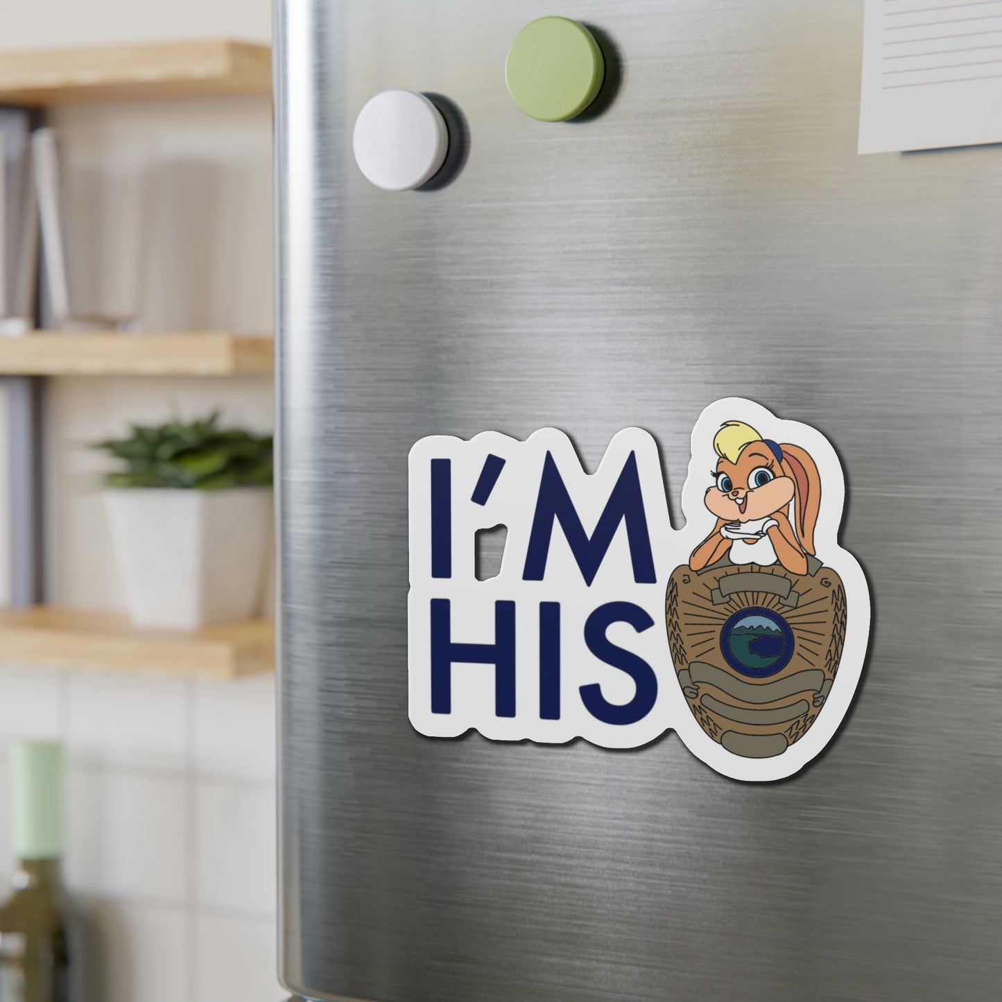 Badge Bunny (Hers) Die-Cut Magnet