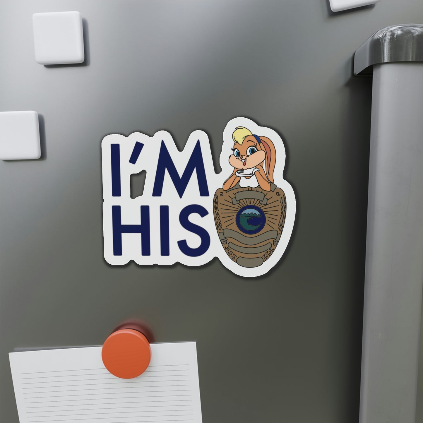 Badge Bunny (Hers) Die-Cut Magnet