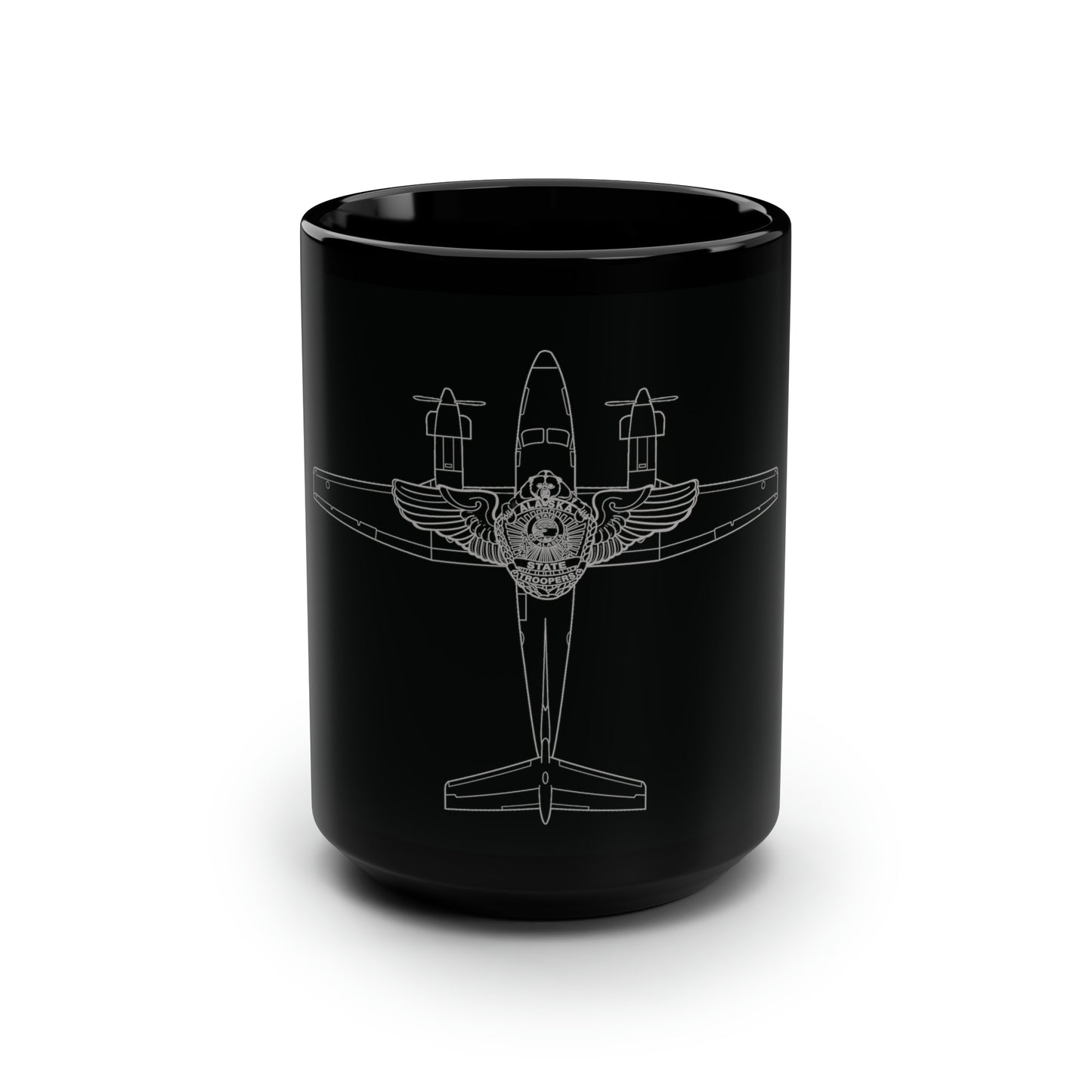 KING AIR WINGS - Black Mug, 15oz