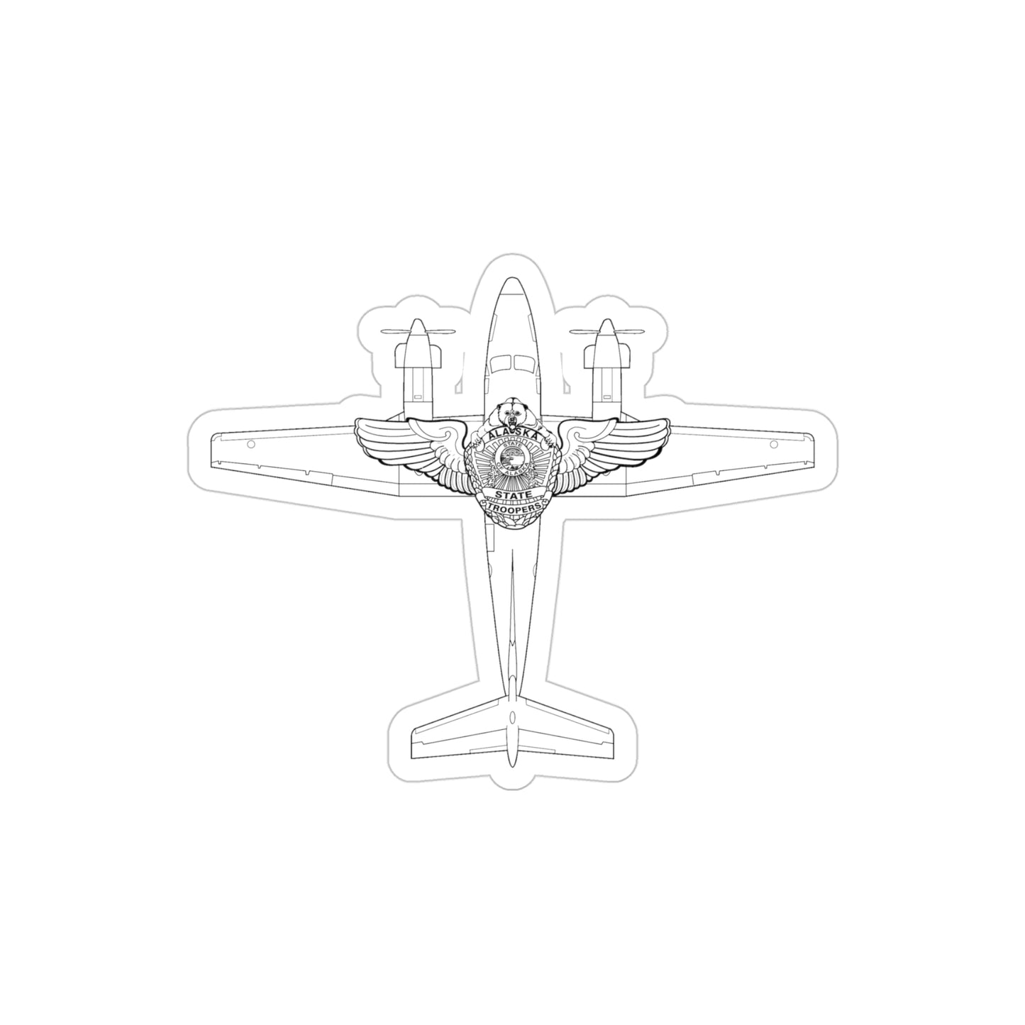 KING AIR WINGS - Transparent Outdoor Sticker