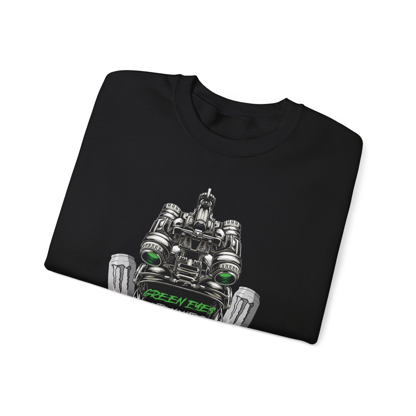 Green Eyes White Monster - Gildan Crew