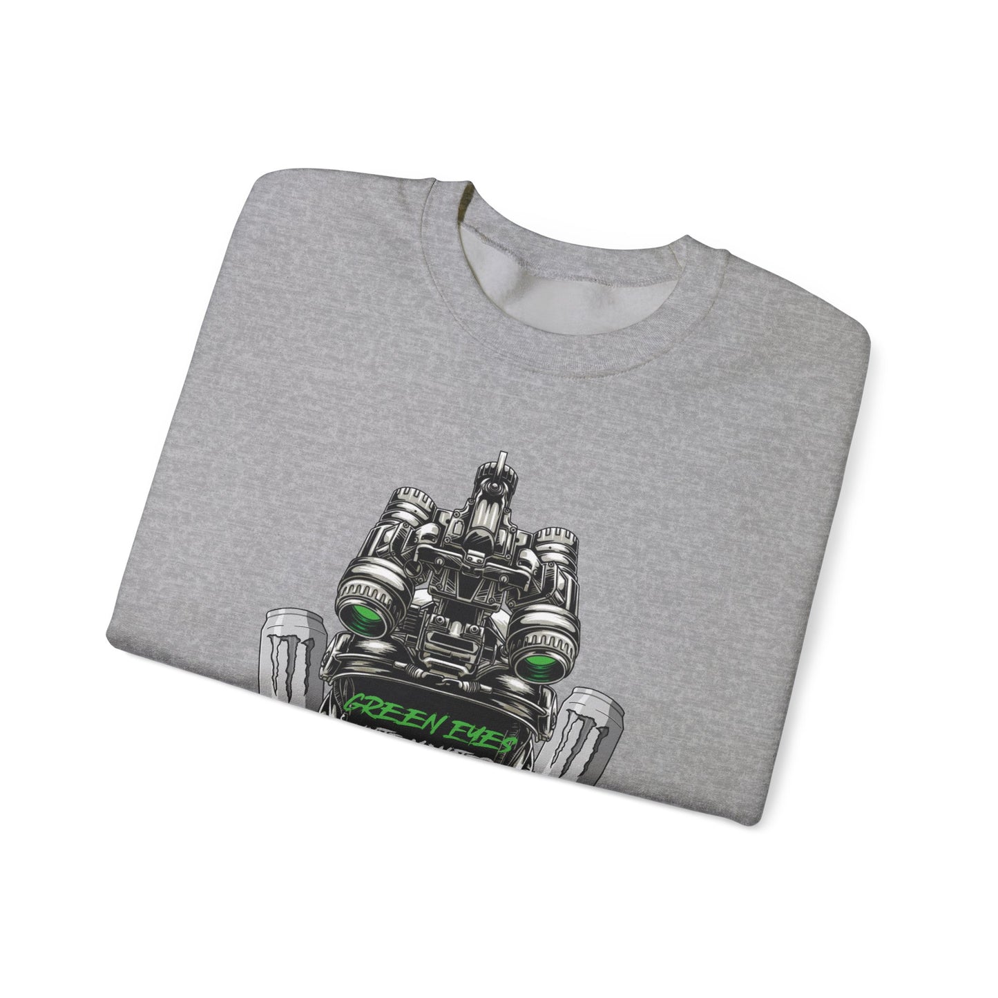 Green Eyes White Monster - Gildan Crew