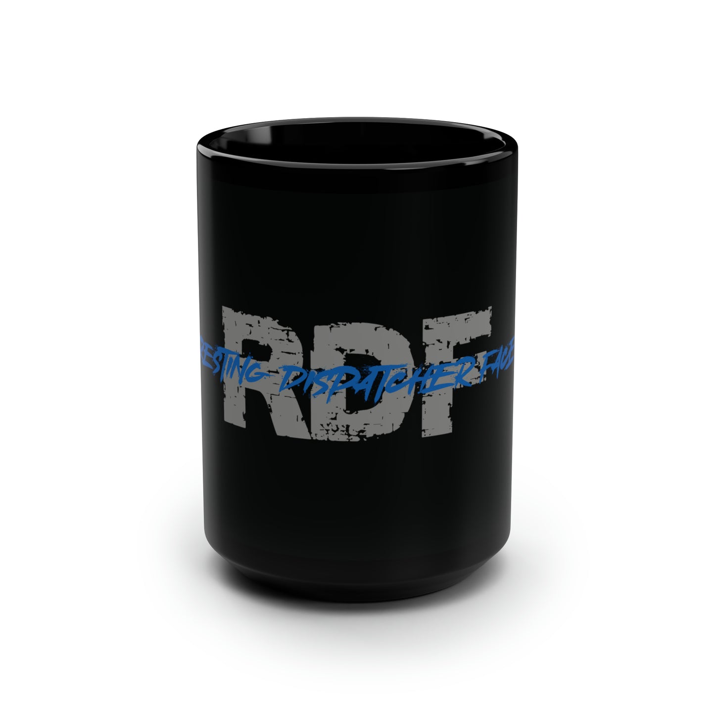 Resting Dispatcher Face - Black Mug, 15oz