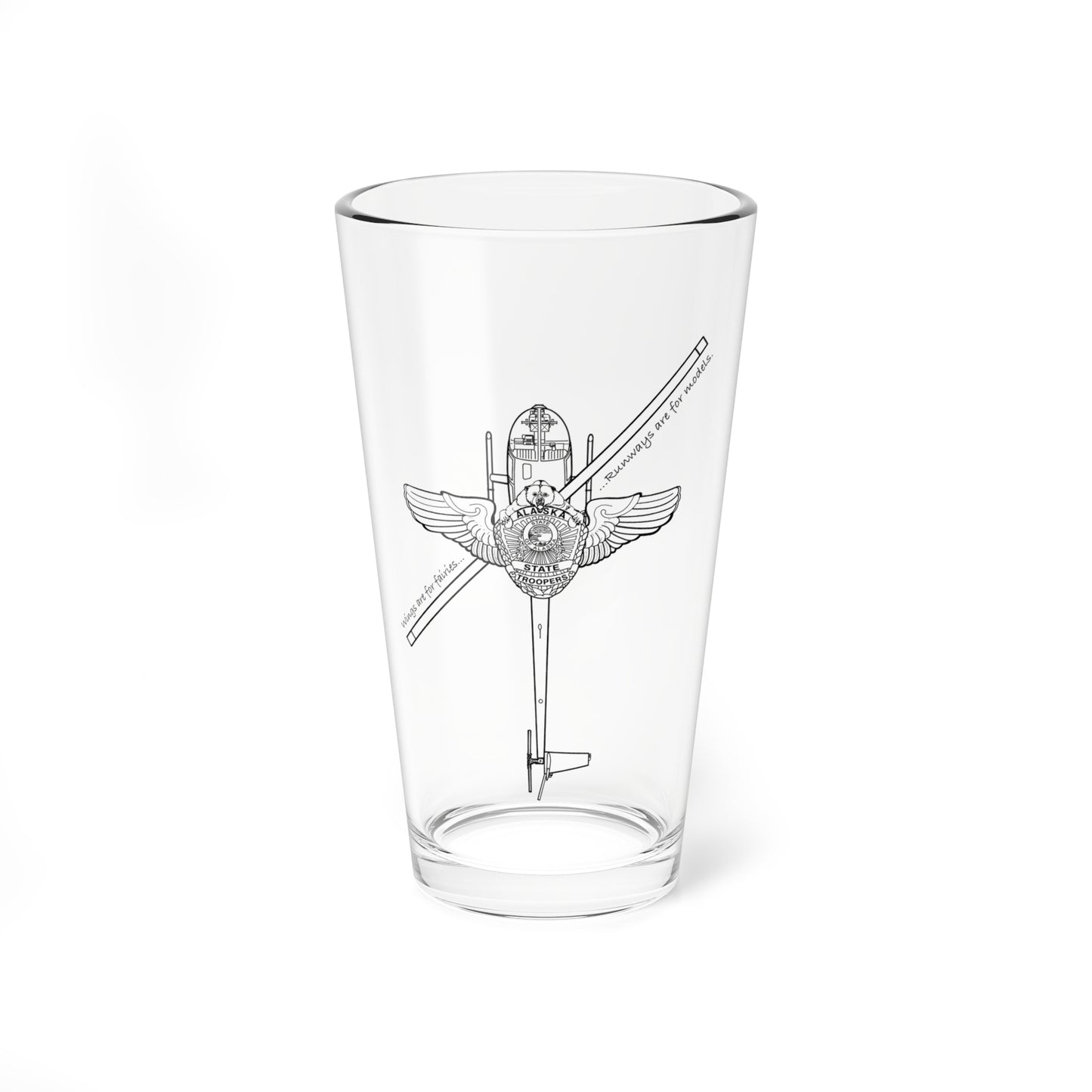 R44 WINGS - Pint Glass, 16oz