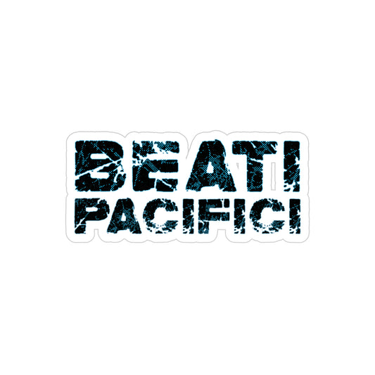 BEATI PACIFICI (Blue) Transparent Outdoor Sticker